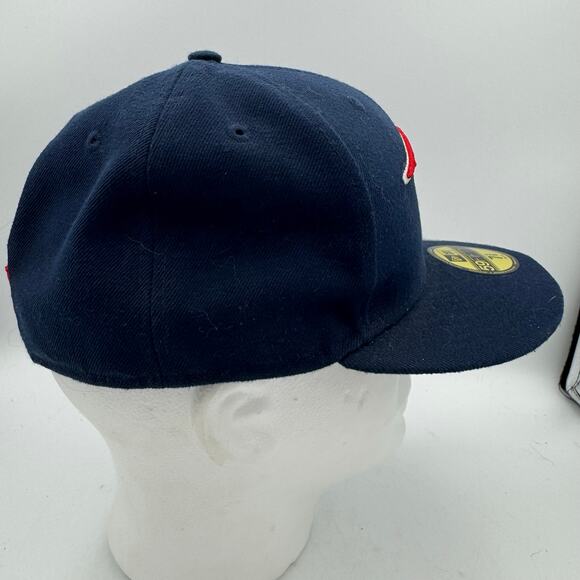 New Era NFL New England Patriots 59FIFTY Fitted Hat 7 3/8 Navy Blue Cap - Picture 6 of 10